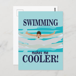 Schwimmen macht mich Cooler schwimmen Postkarte