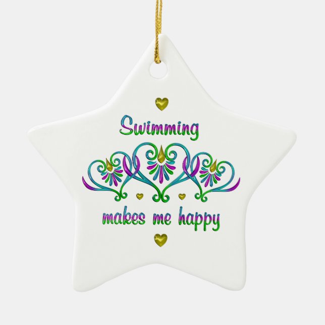 Schwimmen macht mich glücklich keramik ornament (Vorne)