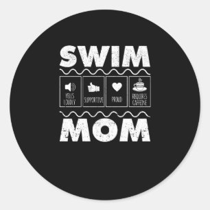 Schwimmen Mama Inhalt Sonnenbaden Mama Schwimmbad Runder Aufkleber