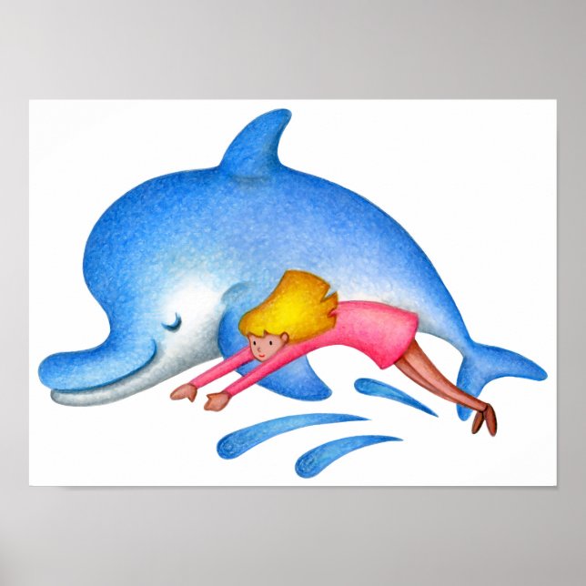 Schwimmen mit Delfinen. Poster (Vorne)