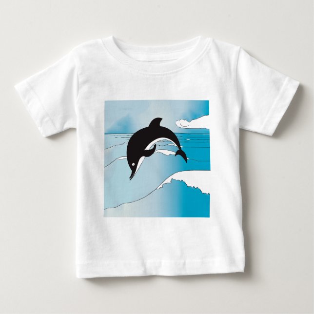 Schwimmen mit Delphinen Baby T-shirt (Vorderseite)