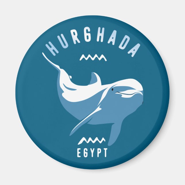 Schwimmen mit Delphinen Hurghada Ägypten T - Shirt Magnet (Vorne)