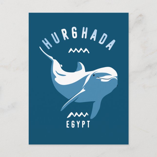 Schwimmen mit Delphinen Hurghada Ägypten T - Shirt Postkarte (Vorderseite)