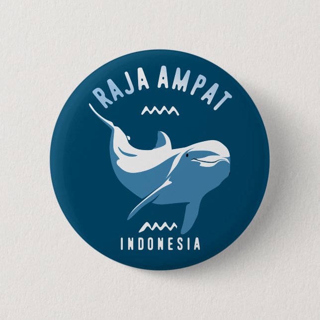 Schwimmen mit Delphinen in Raja Ampat Button (Vorderseite)