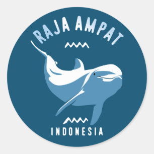 Schwimmen mit Delphinen in Raja Ampat Runder Aufkleber