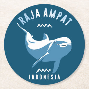 Schwimmen mit Delphinen in Raja Ampat Runder Pappuntersetzer