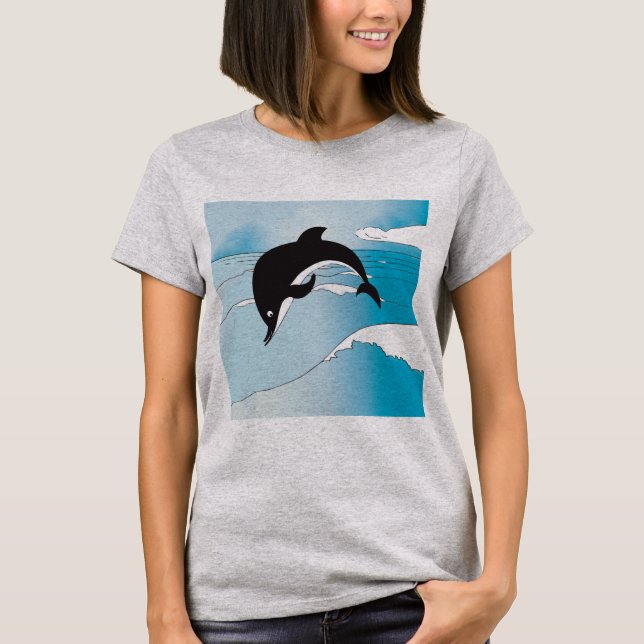 Schwimmen mit Delphinen T-Shirt (Vorderseite)