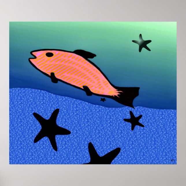 Schwimmen mit dem Stern-Plakat Poster (Vorne)