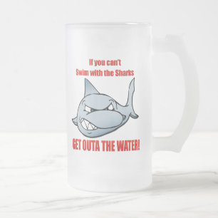 Schwimmen mit den Haifischen Mattglas Bierglas