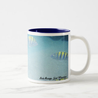Schwimmen mit der Fisch-Tasse Zweifarbige Tasse