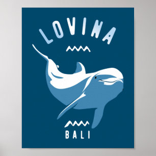 Schwimmen mit Dolphins Lovina Bali Poster