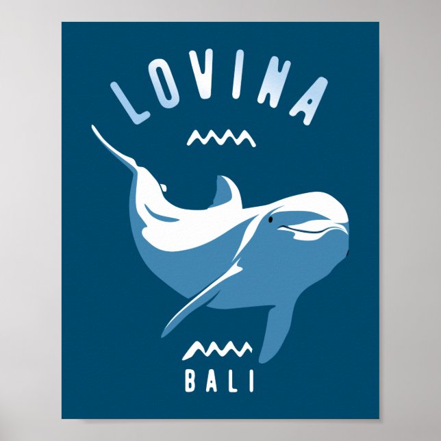 Schwimmen mit Dolphins Lovina Bali Poster (Vorne)
