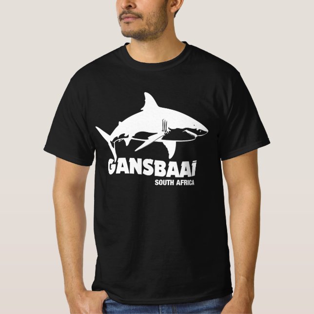 Schwimmen mit großen weißen Haien - Gansbaai Tauch T-Shirt (Vorderseite)