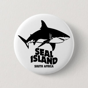 Schwimmen mit großen, weißen Haien - Siegel Island Button