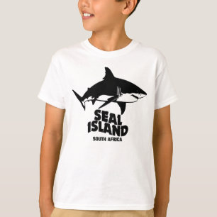 Schwimmen mit großen, weißen Haien - Siegel Island T-Shirt
