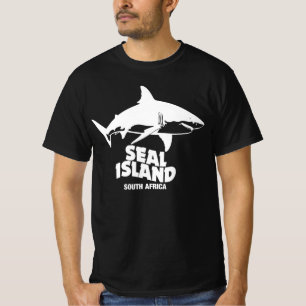 Schwimmen mit großen, weißen Haien - Siegel Island T-Shirt