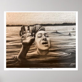 Schwimmen mit Haien, gezeichnet von Rachel Dolezal Poster