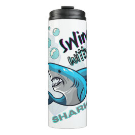 schwimmen mit Haien Thermosbecher