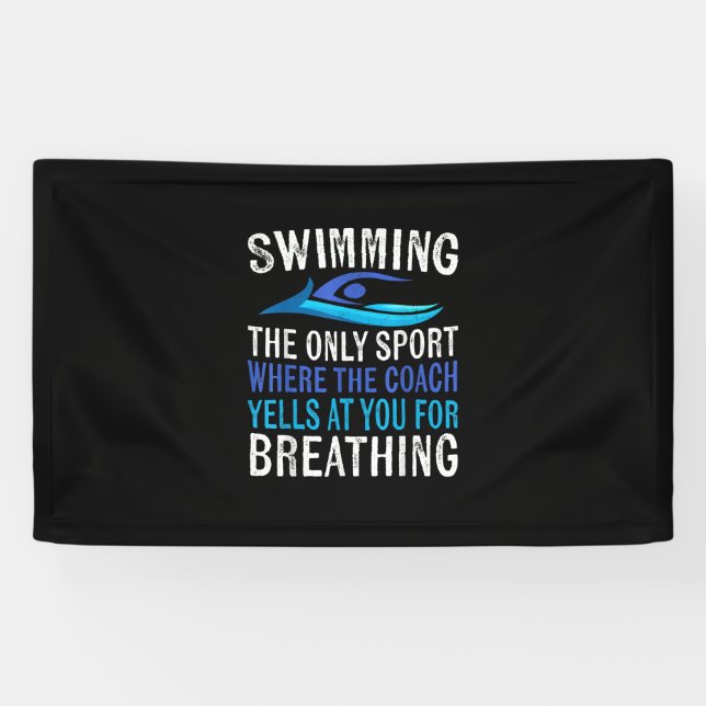 Schwimmen nur Sport, wo Coach Schwimmen Geschenke Banner (Horizontal)