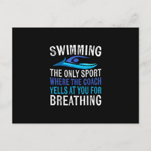 Schwimmen nur Sport, wo Coach Schwimmen Geschenke Feiertagspostkarte