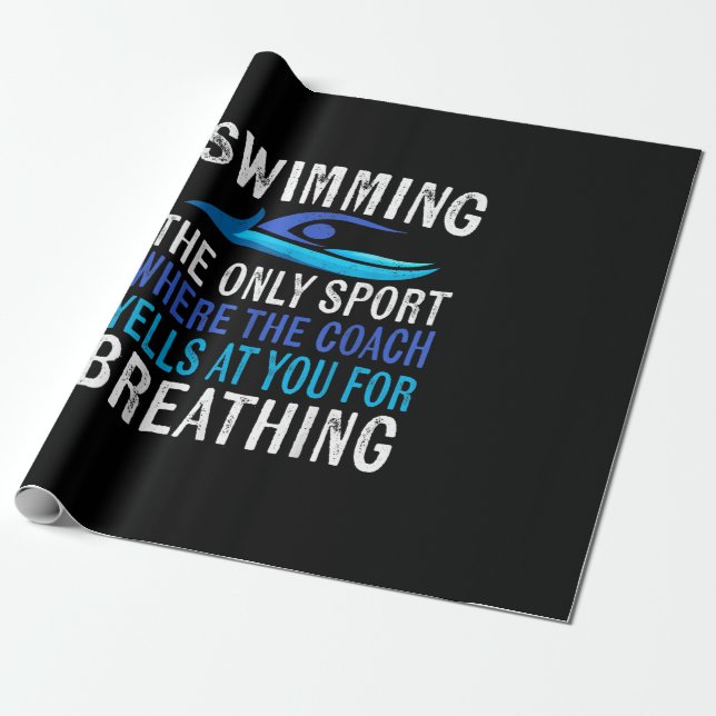 Schwimmen nur Sport, wo Coach Schwimmen Geschenke Geschenkpapier (Ungerollt)