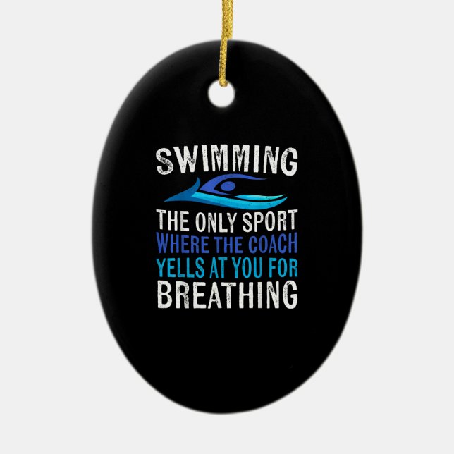 Schwimmen nur Sport, wo Coach Schwimmen Geschenke Keramik Ornament (Vorne)