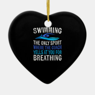 Schwimmen nur Sport, wo Coach Schwimmen Geschenke Keramik Ornament