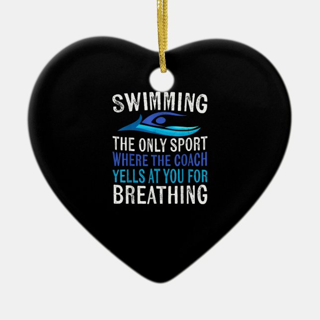 Schwimmen nur Sport, wo Coach Schwimmen Geschenke Keramik Ornament (Vorne)