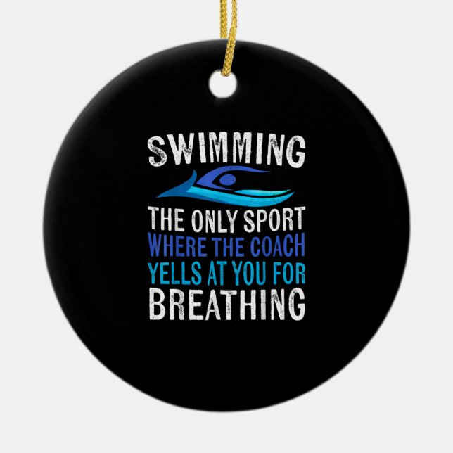 Schwimmen nur Sport, wo Coach Schwimmen Geschenke Keramik Ornament (Vorne)