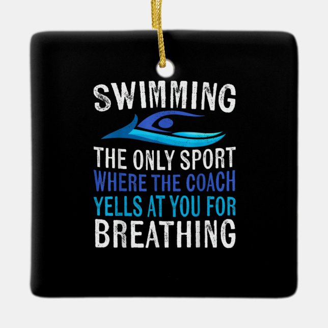 Schwimmen nur Sport, wo Coach Schwimmen Geschenke Keramikornament (Vorderseite)