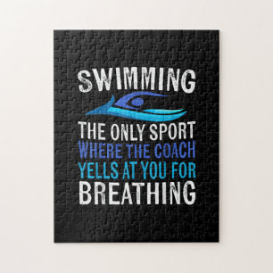 Schwimmen nur Sport, wo Coach Schwimmen Geschenke Puzzle