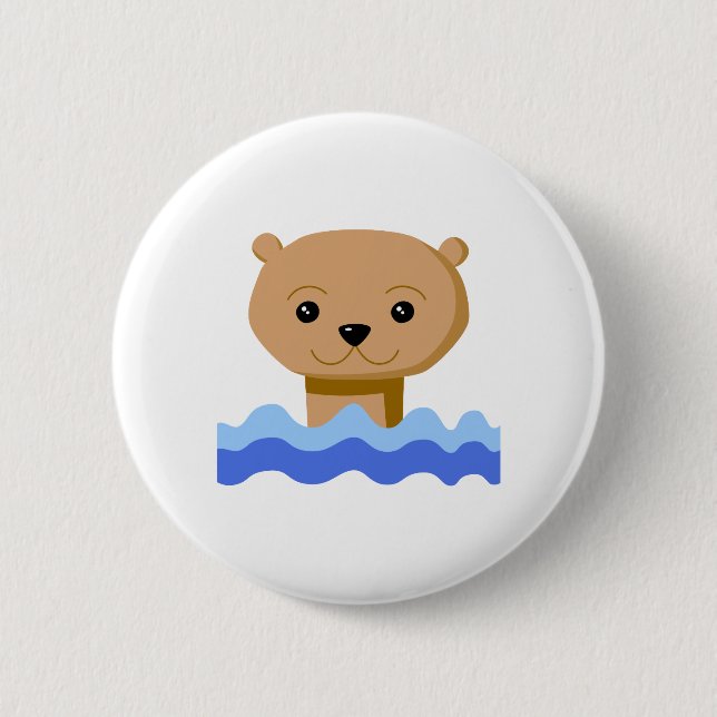 Schwimmen-Otter Button (Vorderseite)