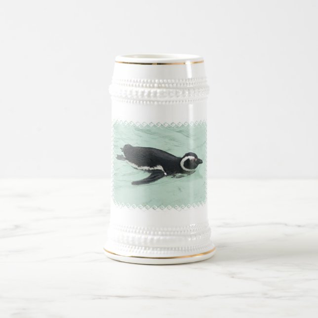 Schwimmen-Pinguin-Bier Stein Bierglas (Mittel)