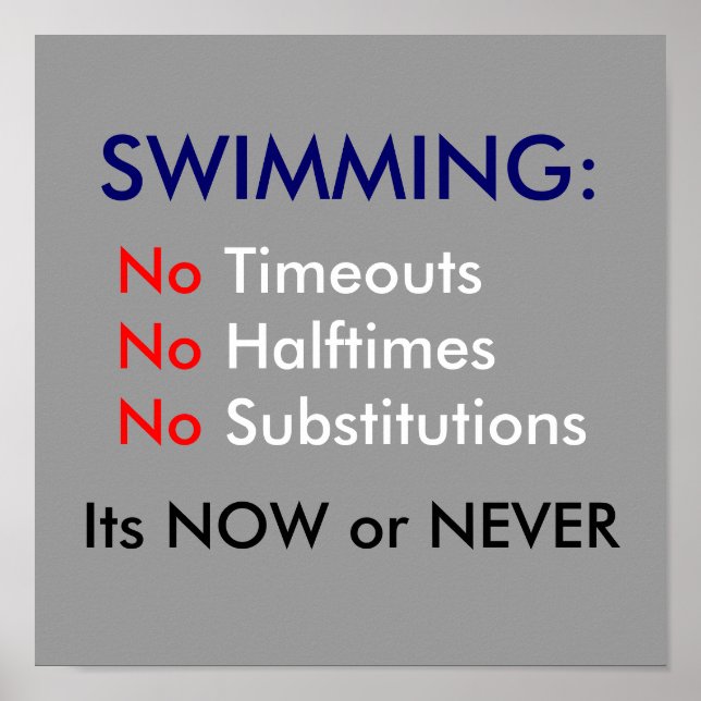 Schwimmen Poster (Vorne)