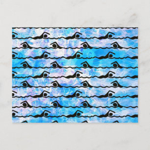 SCHWIMMEN POSTKARTE