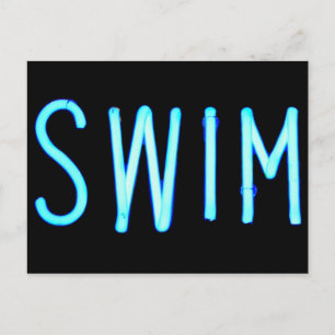 schwimmen postkarte