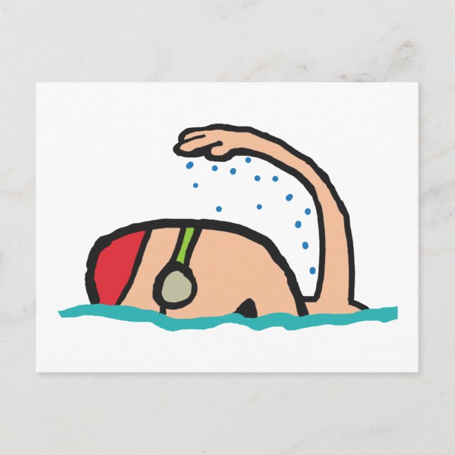 Schwimmen Postkarte (Vorderseite)