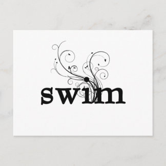 schwimmen postkarte