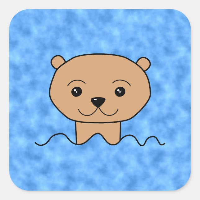 Schwimmen. Quadratischer Aufkleber (Vorderseite)