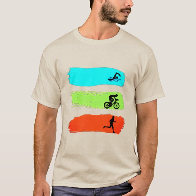 Schwimmen, Radfahren und Laufen. Triathlon T - Shi T-Shirt (Vorderseite)