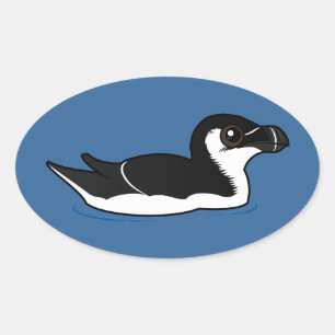 Schwimmen Razorbill, grundlegend Ovaler Aufkleber