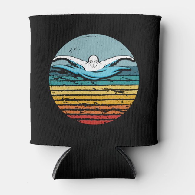 Schwimmen Retro Vintag Circle 80er Schwimmen Dosenkühler (Vorderseite)