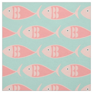 Schwimmen rosa Fischgewebe Stoff