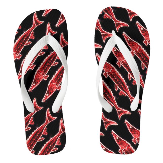 Schwimmen roter Störe Thunder_Cove Flip Flops (Fußbett)
