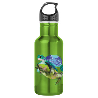 Schwimmen Schildkröten Sommermeer Leben Ozean Lebe Edelstahlflasche