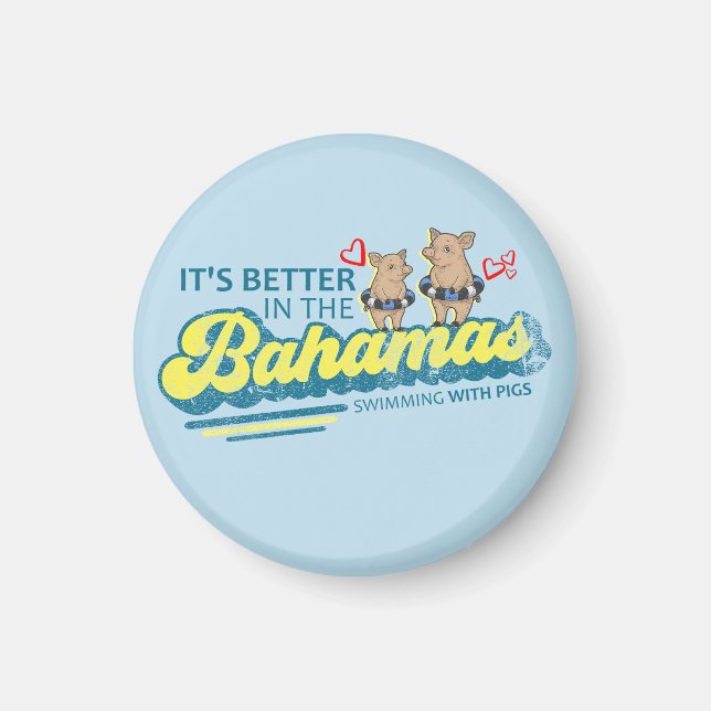 Schwimmen Schweine Bahamas Magnet Urlaub Kreuzfahr (Vorne)