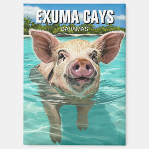 Schwimmen Schweine Exuma Cays Bahamas Reisen Magnet