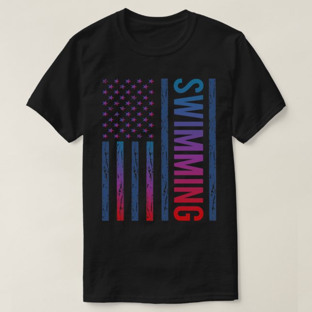 Schwimmen Schwimmen Fahne schwimmen T-Shirt (Design vorne)
