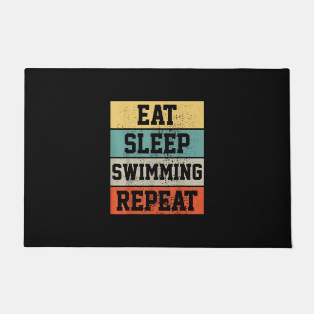Schwimmen Schwimmer Geschenk Fußmatte (Vorderseite)