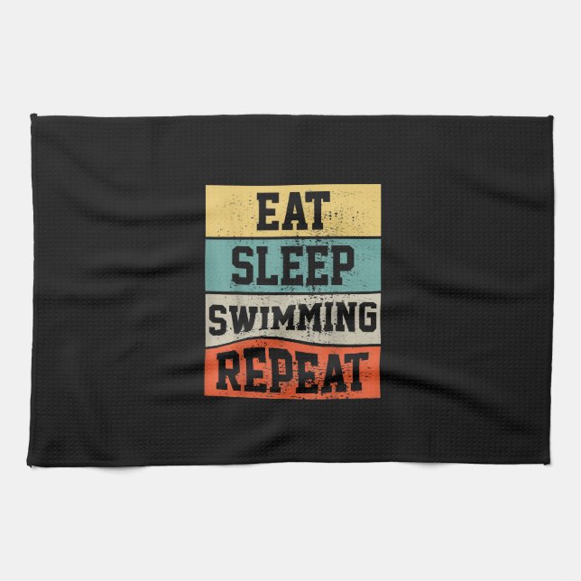 Schwimmen Schwimmer Geschenk Geschirrtuch (Horizontal)